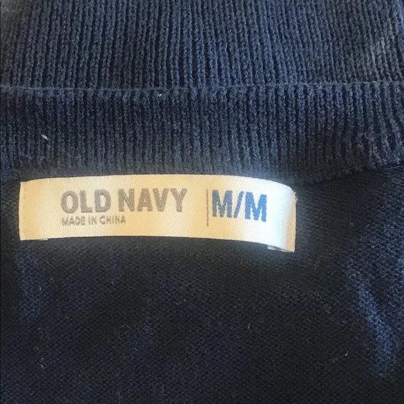 Old Navy Men’s V- Neck Argyle Sweater Black/ Red M - Picture 10 of 11